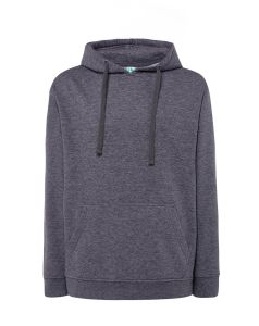Denim melanż hoodie KANGAROO - z własnym logo