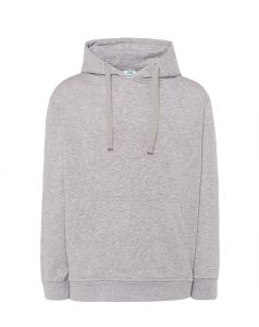 Biały melanż hoodie KANGAROO - z własnym logo