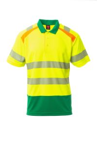 Żółto-Zielone Polo Payper Lane S000738 - Z Nadrukiem
