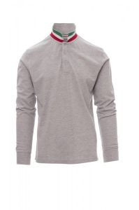 Szare Polo Payper Long Nation Melange 000083 - Nadruk
