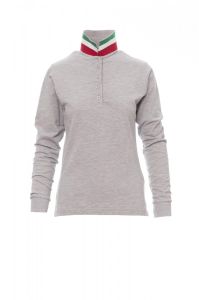 Szare Polo Payper Long Nation Lady Melange 001113 - Nadruk