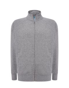 Szara UNISEX bluza z suwakiem KANGAROO  - Własny Nadruk