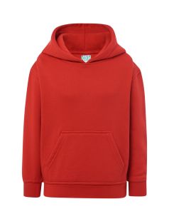 Dziecięca bluza z kapturem KANGAROO czerwona - logo