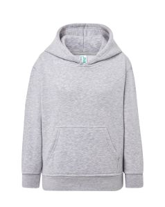 Bluza z kapturem dla dzieci KANGAROO biały melanż - logo