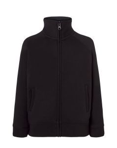 Bluza dla dzieci czarna, suwak FULL ZIP JHK z logo