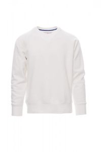 Biała bluza crewneck męska PAYPER MISTRAL+ - własny projekt