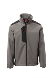Szary męski soft-shell PAYPER GALWAY - nadruk firmowy