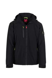 Czarny męski softshell PAYPER CREEK ULTRALITE PAD - nadruk