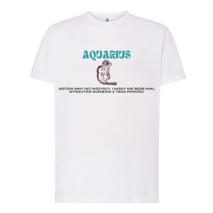 T-shirt Męski Krótki Rękaw Znaki Zodiaku Wodnik