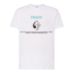 T-shirt Męski Krótki Rękaw Znaki Zodiaku Ryby