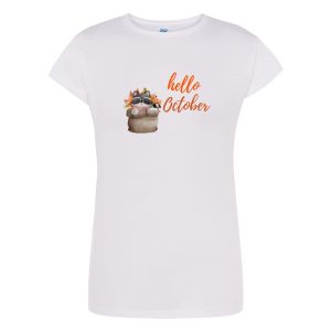 T-shirt Damski Krótki Rękaw Jesień   