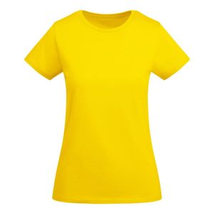 Żółta damska koszulka ROLY BREDA WOMAN 6699 - nadruk firmy