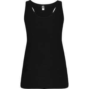 Tani czarny damski top ROLY BRENDA 6535 - z firmowym logo