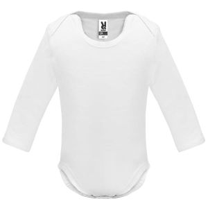 Białe dziecięce body ROLY HONEY L/S 7202 - własny napis