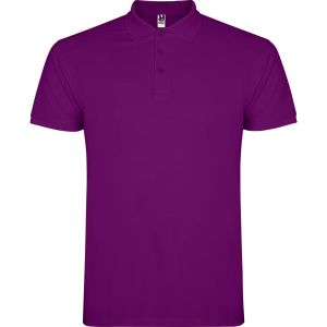 Purpurowa męska koszulka polo ROLY STAR 6638 - firmowe logo