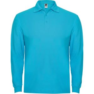 Turkusowe męskie polo ROLY ESTRELLA L/S 6635 - własny wzór