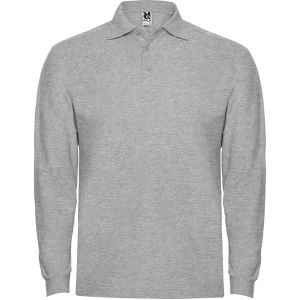 Szare męskie polo ROLY ESTRELLA L/S 6635 - własnym nadrukiem