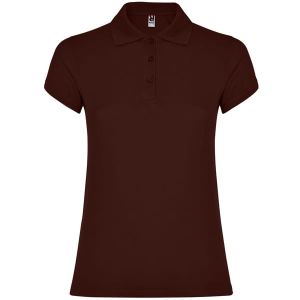 Czekoladowe damskie polo ROLY STAR WOMAN 6634 - własny napis