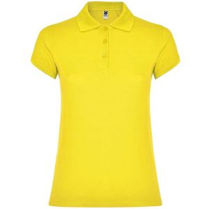 Żółte damskie polo ROLY STAR WOMAN 6634 - z firmowym logo
