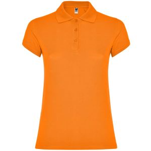Pomarańczowe damskie polo ROLY STAR WOMAN 6634 - swoje logo