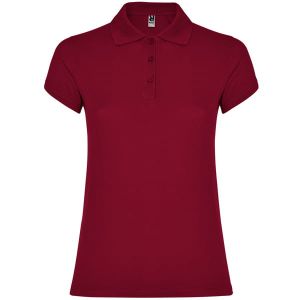 Bordowe damskie polo ROLY STAR WOMAN 6634 - nadruk firmy