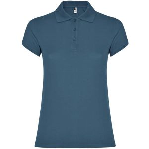Ciemnoniebieskie damskie polo ROLY STAR WOMAN 6634 - nadruk
