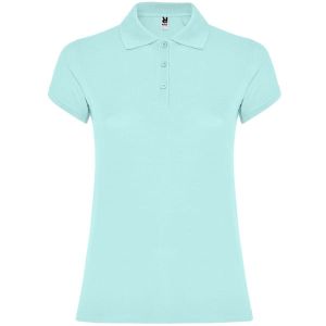 Miętowe damskie polo ROLY STAR WOMAN 6634 - własny nadruk