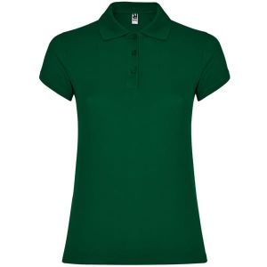 Ciemnozielone damskie polo ROLY STAR WOMAN 6634 - nadruk
