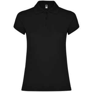 Czarne damskie polo ROLY STAR WOMAN 6634 - z firmowym logo