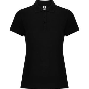 Czarne damskie polo ROLY PEGASO WOMAN PREMIUM - własny napis