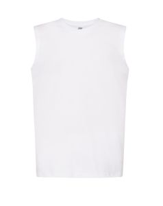 Biały męski t-shirt bez rękawów JHK TSUATNKWH - z nadrukami