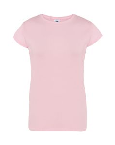 Różowy T-shirt damski bawełniany JHK TSRLCMFPK - z nadrukiem