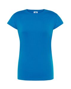 T-shirt damski bawełniany aqua  JHK TSRLCMFAQ - z logo
