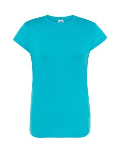 Turkusowy T-shirt damski bawełniany JHK TSRLCMFTU - custom