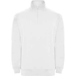 Biała ANETO 1109 bez kaptura - bluza męska z suwakiem