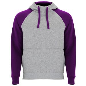 Szaro-purpurowa BADET 1058, męska casual - bluza z nadrukiem