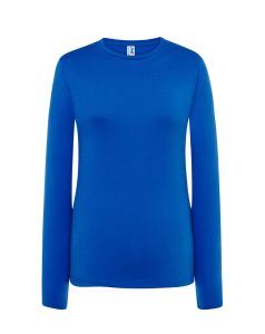 Niebieski Damski longsleeve JHK TSRLCMFLSRB - nadruk