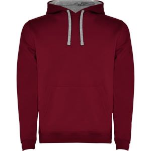 Bordowo-szara URBAN 1067 - Bluza Męska z Nadrukiem