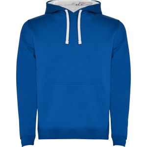 Royal blue-biała URBAN 1067 z kapturem - Bluza męska z nadrukiem