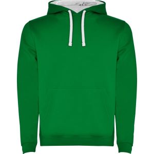 Zielono-biała URBAN 1067, kaptur - Bluza męska z nadrukiem