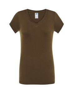 Oliwkowa Damska bluzka V-neck JHK TSULSCLKH - własny nadruk