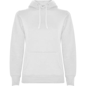 URBAN WOMAN 1068 - Biała Bluza z Nadrukiem i Kapturem