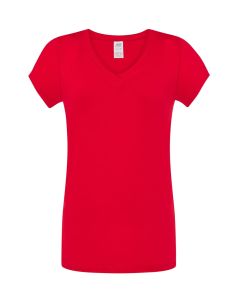 Czerwona Damska bluzka V-neck JHK TSULSCLRD - własny wzór