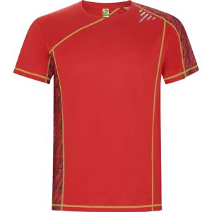 Czerwony męski techniczny t-shirt ROLY SOCHI 0426 - nadruk