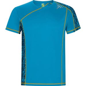 Turkusowy męski techniczny t-shirt ROLY SOCHI 0426 - z logo
