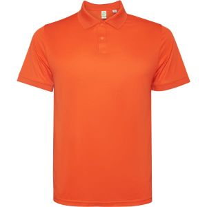 Pomarańczowe męskie techniczne polo ROLY TORMO - własne logo