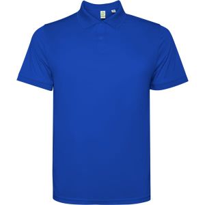 Niebieskie męskie techniczne polo ROLY TORMO - własny napis