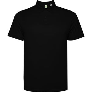 Czarne męskie techniczne polo ROLY TORMO - z firmowym logo