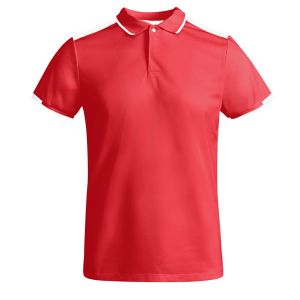 Czerwona męska techniczna koszulka polo ROLY TAMIL - custom