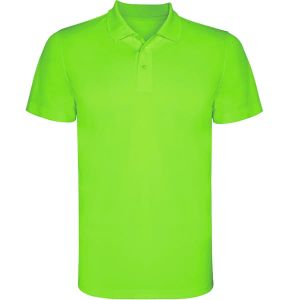 Limonkowa męska koszulka polo ROLY MONZHA 0404 - haft firmy